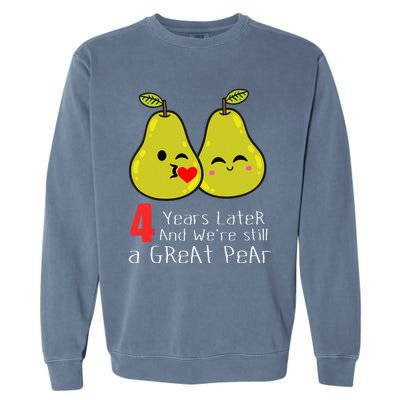 4th Wedding Anniversary Gifts Funny Couples Garment-Dyed Sweatshirt