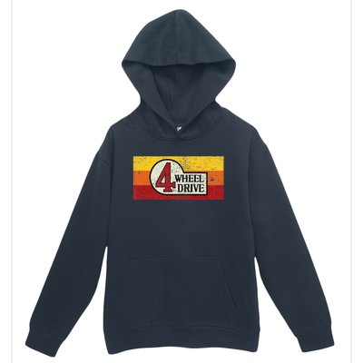 4 Wheel Drive Overland Emblem With Stripes 4wd Urban Pullover Hoodie