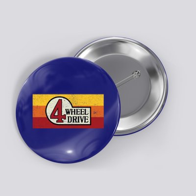 4 Wheel Drive Vintage 4x4 Overland Emblem With Stripes 4wd Funny Gift Button