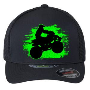 4 Wheeler Quad Bike ATV Riding Gift Flexfit Unipanel Trucker Cap