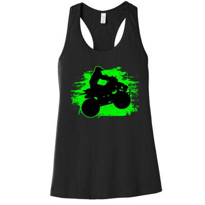 4 Wheeler Quad Bike ATV Riding Gift Women's Racerback Tank