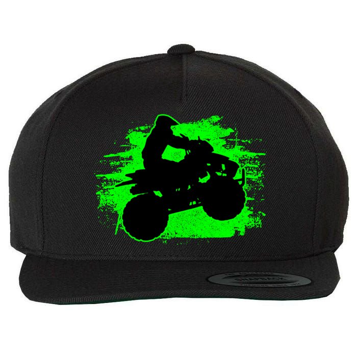 4 Wheeler Quad Bike ATV Riding Gift Wool Snapback Cap