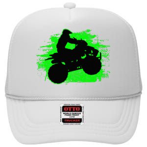 4 Wheeler Quad Bike ATV Riding Gift High Crown Mesh Back Trucker Hat