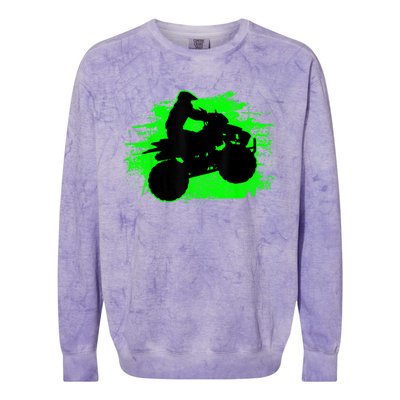 4 Wheeler Quad Bike ATV Riding Gift Men Colorblast Crewneck Sweatshirt