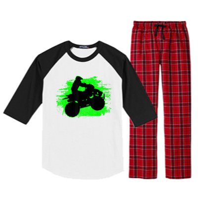 4 Wheeler Quad Bike ATV Riding Gift Men Raglan Sleeve Pajama Set