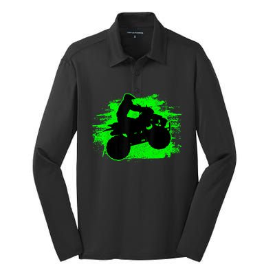 4 Wheeler Quad Bike ATV Riding Gift Men Silk Touch Performance Long Sleeve Polo