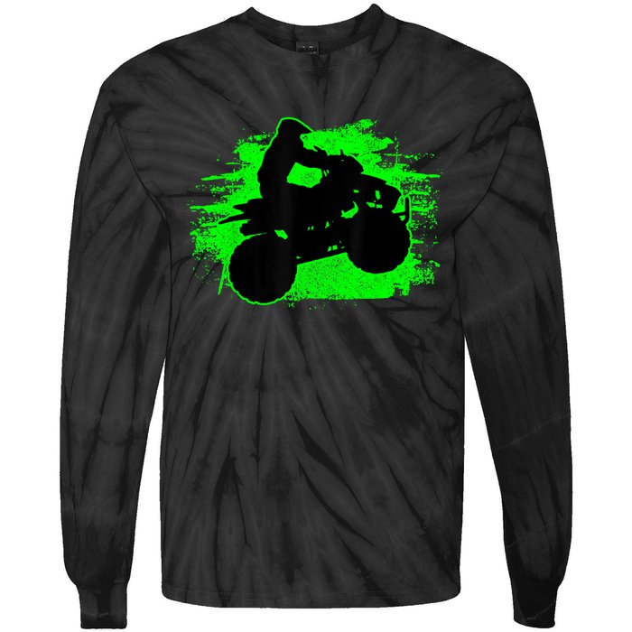 4 Wheeler Quad Bike ATV Riding Gift Men Tie-Dye Long Sleeve Shirt