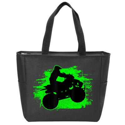 4 Wheeler Quad Bike ATV Riding Gift Men Zip Tote Bag