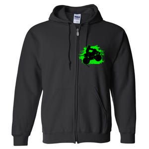 4 Wheeler Quad Bike ATV Riding Gift Men Full Zip Hoodie