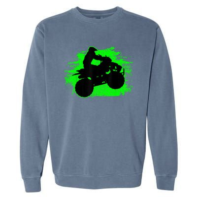 4 Wheeler Quad Bike ATV Riding Gift Men Garment-Dyed Sweatshirt