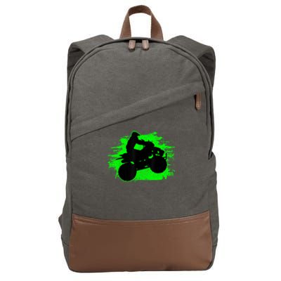 4 Wheeler Quad Bike ATV Riding Gift Men Cotton Canvas Backpack