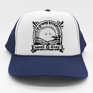 420 Weed Wake And Bake Funny Cannabis Marijuana Gift Trucker Hat