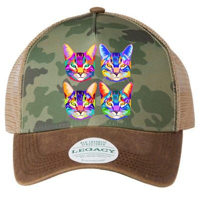 4X Cats - Colorful Portrait Legacy Tie Dye Trucker Hat