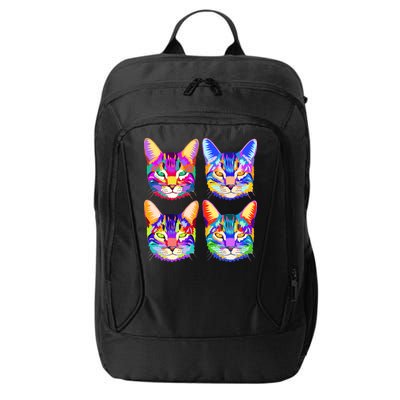 4X Cats - Colorful Portrait City Backpack