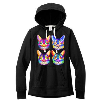 4X Cats - Colorful Portrait Women's Fleece Hoodie