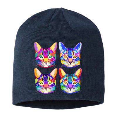 4X Cats - Colorful Portrait Sustainable Beanie