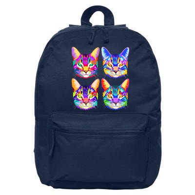 4X Cats - Colorful Portrait 16 in Basic Backpack