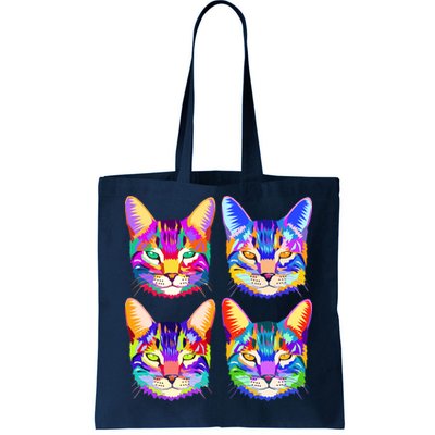 4X Cats - Colorful Portrait Tote Bag