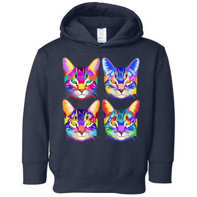 4X Cats - Colorful Portrait Toddler Hoodie