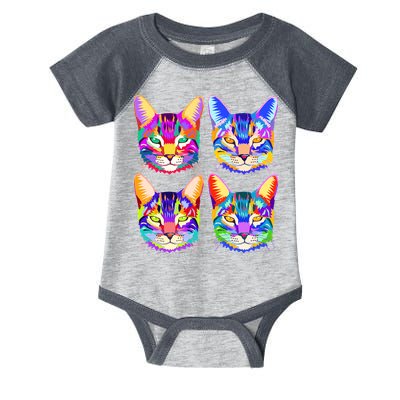 4X Cats - Colorful Portrait Infant Baby Jersey Bodysuit