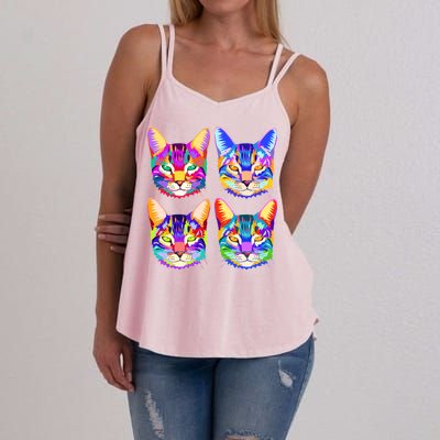 4X Cats - Colorful Portrait Women's Strappy Tank