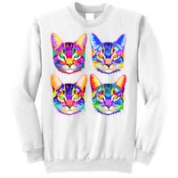 4X Cats - Colorful Portrait Sweatshirt