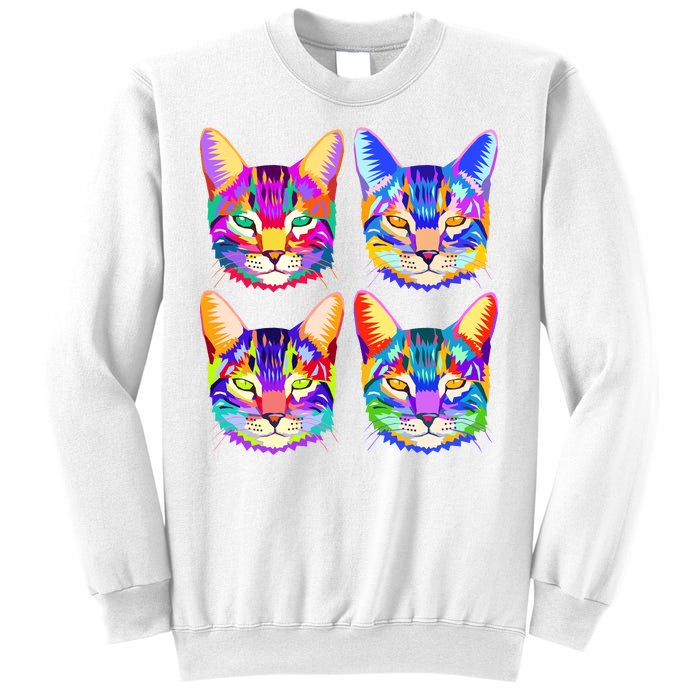 4X Cats - Colorful Portrait Sweatshirt