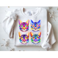 4X Cats - Colorful Portrait Sweatshirt
