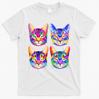 4X Cats - Colorful Portrait T-Shirt