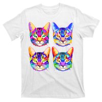 4X Cats - Colorful Portrait T-Shirt