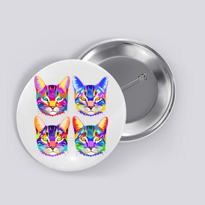 4X Cats - Colorful Portrait Button