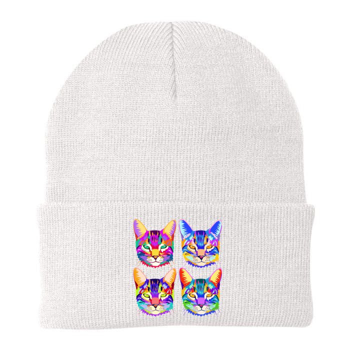 4X Cats - Colorful Portrait Knit Cap Winter Beanie