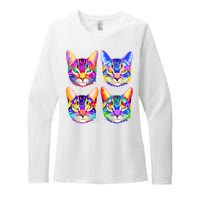 4X Cats - Colorful Portrait Womens CVC Long Sleeve Shirt