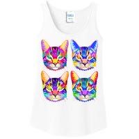 4X Cats - Colorful Portrait Ladies Essential Tank