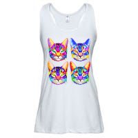 4X Cats - Colorful Portrait Ladies Essential Flowy Tank