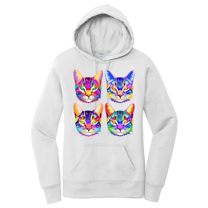 4X Cats - Colorful Portrait Women's Pullover Hoodie