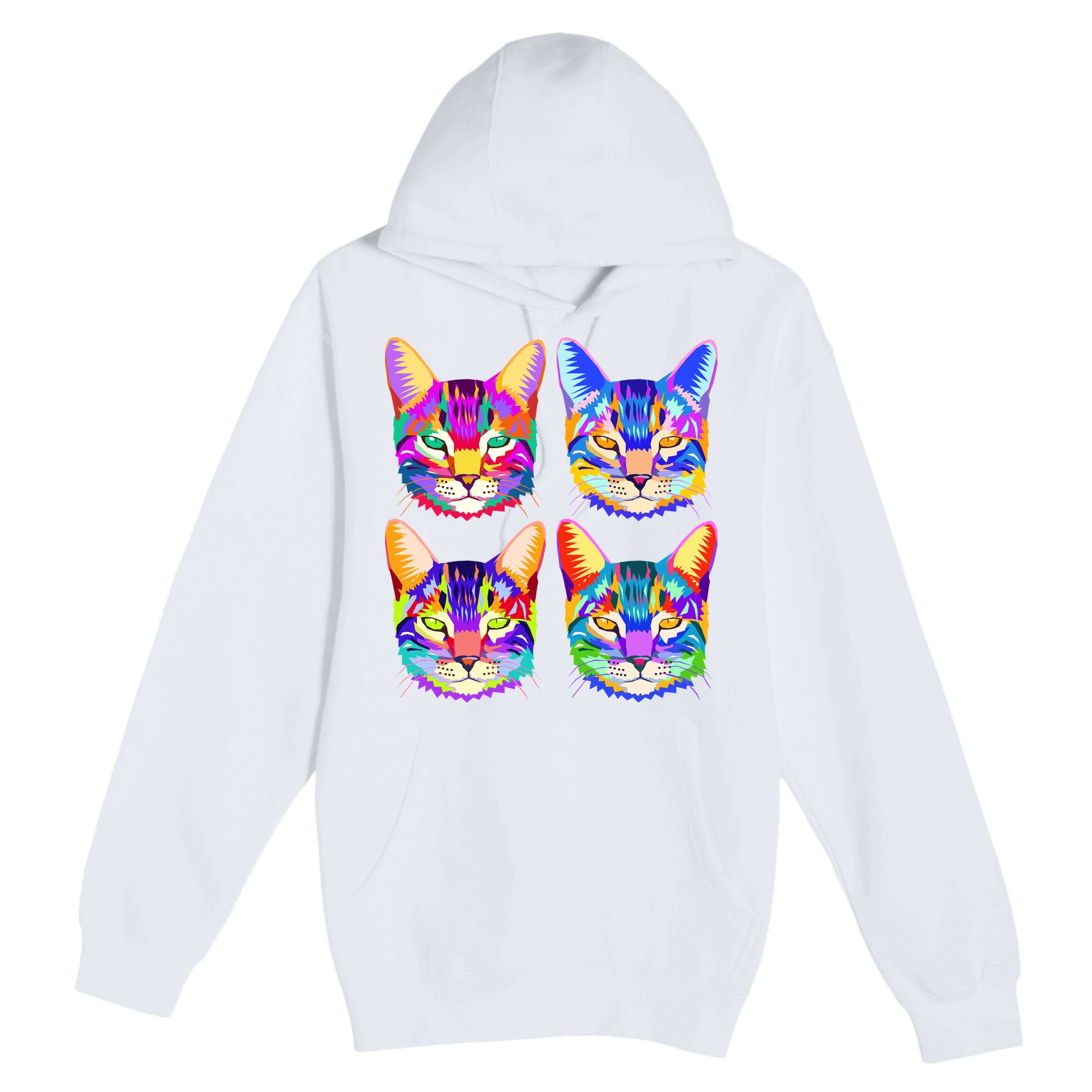 4X Cats - Colorful Portrait Premium Pullover Hoodie