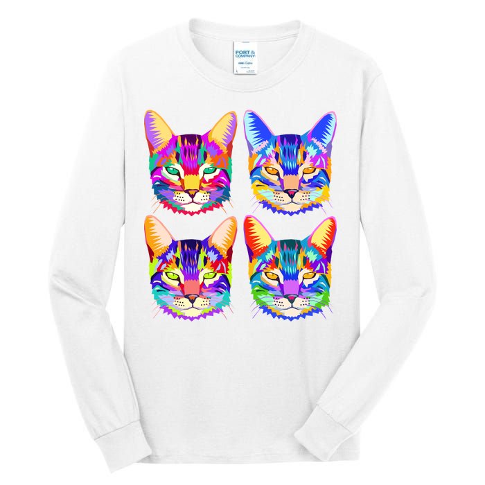 4X Cats - Colorful Portrait Tall Long Sleeve T-Shirt