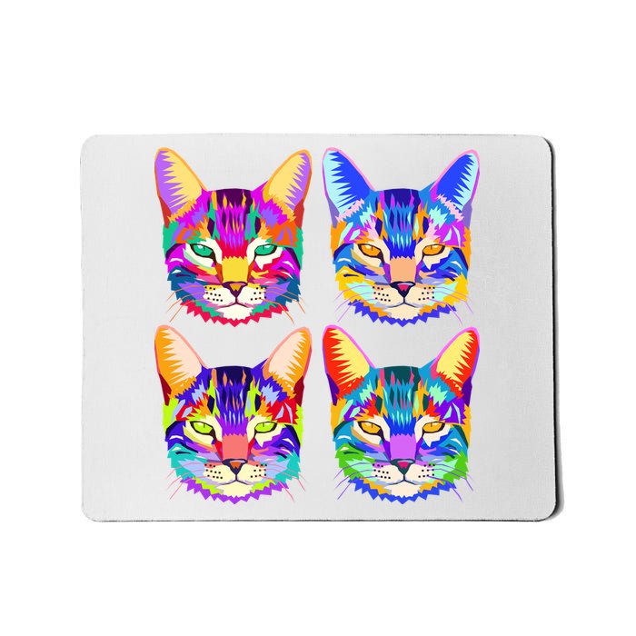 4X Cats - Colorful Portrait Mousepad