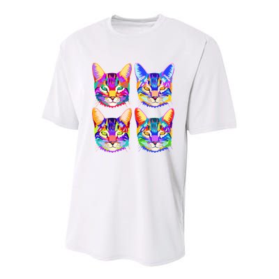 4X Cats - Colorful Portrait Youth Performance Sprint T-Shirt