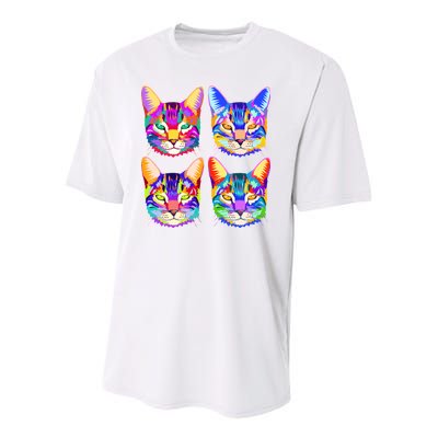 4X Cats - Colorful Portrait Youth Performance Sprint T-Shirt