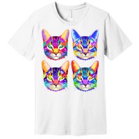 4X Cats - Colorful Portrait Premium T-Shirt