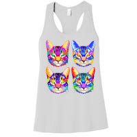 4X Cats - Colorful Portrait Women's Racerback Tank