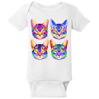 4X Cats - Colorful Portrait Baby Bodysuit