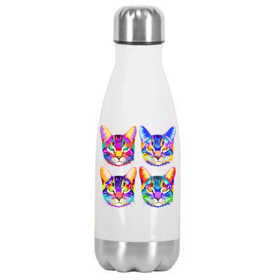 4X Cats - Colorful Portrait Stainless Steel Insulated Water Bottle