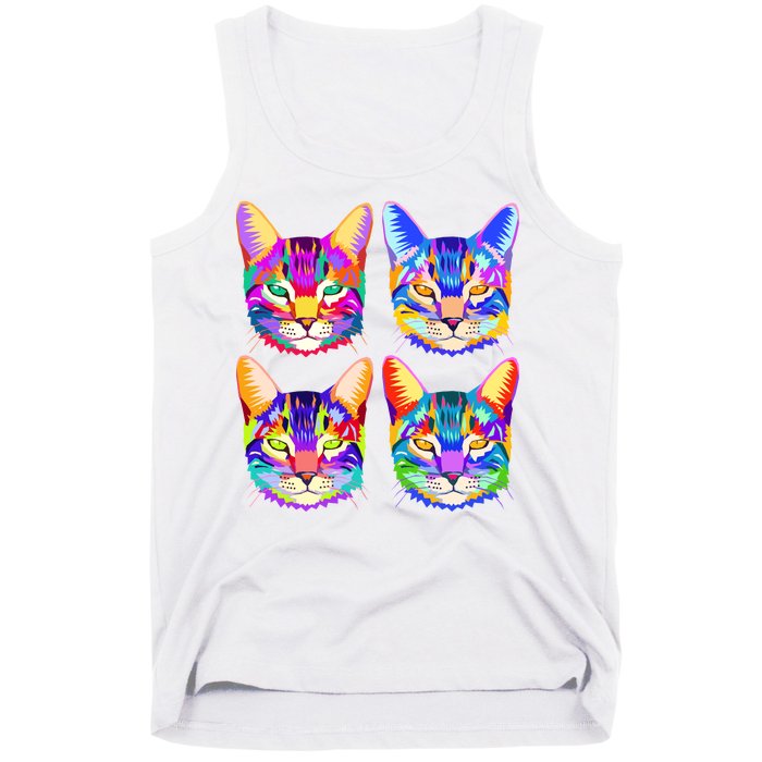 4X Cats - Colorful Portrait Tank Top