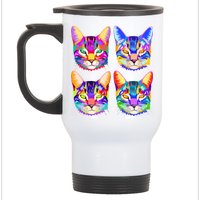 4X Cats - Colorful Portrait Stainless Steel Travel Mug