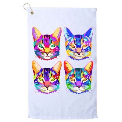 4X Cats - Colorful Portrait Golf Towel
