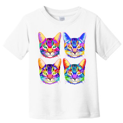 4X Cats - Colorful Portrait Toddler T-Shirt
