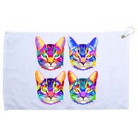 4X Cats - Colorful Portrait Grommeted Golf Towel